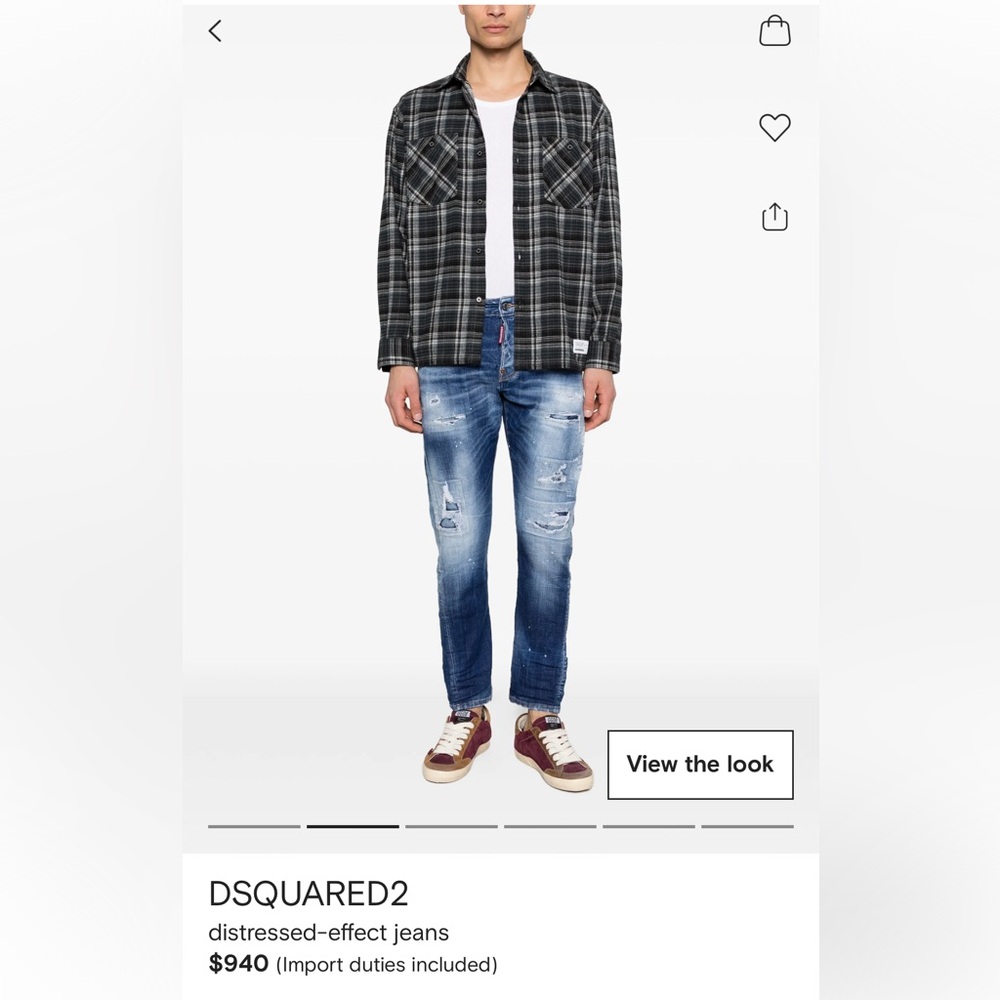 DSQUARED2 Men's Distressed Blue Jeans
